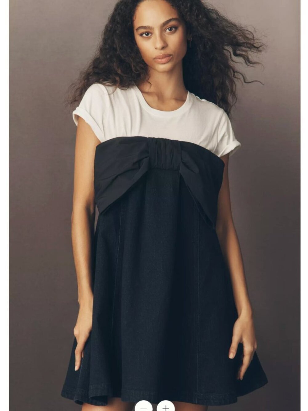 Anthropologie Pilcro Strapless Denim Bow Mini Dress L